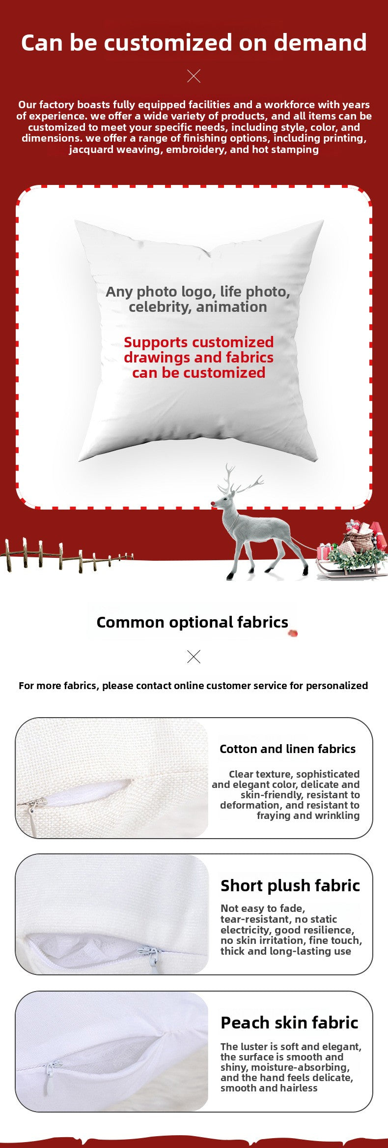 Christmas throw pillow set, festive elk and rabbit decoration for sofa, creating an atmosphere of decoration with short plush pillows