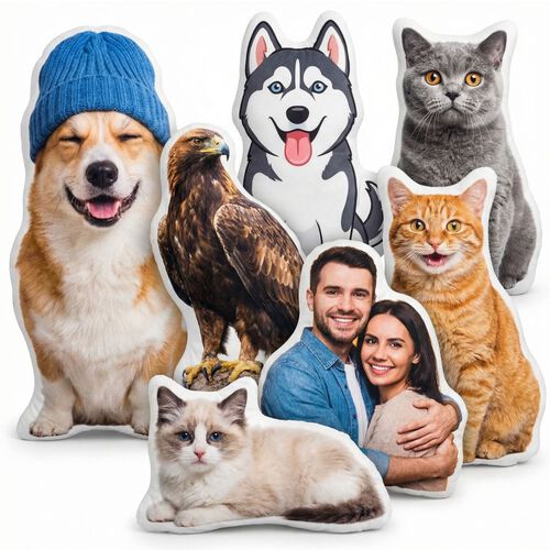 Custom Shaped Photo Pillow - Personalized Pet & People Gift