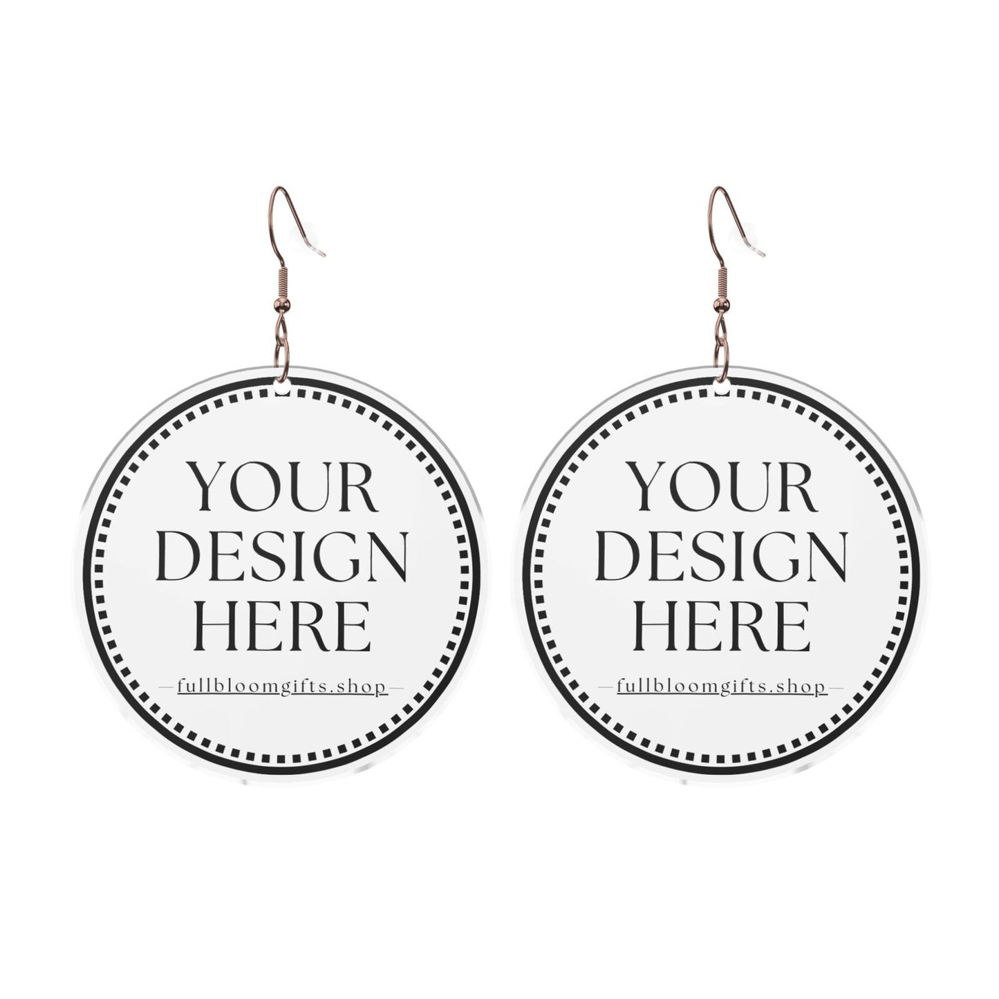 Custom Printed Acrylic Earrings (3 Metal Colors: Gold, KC Gold, Silver)