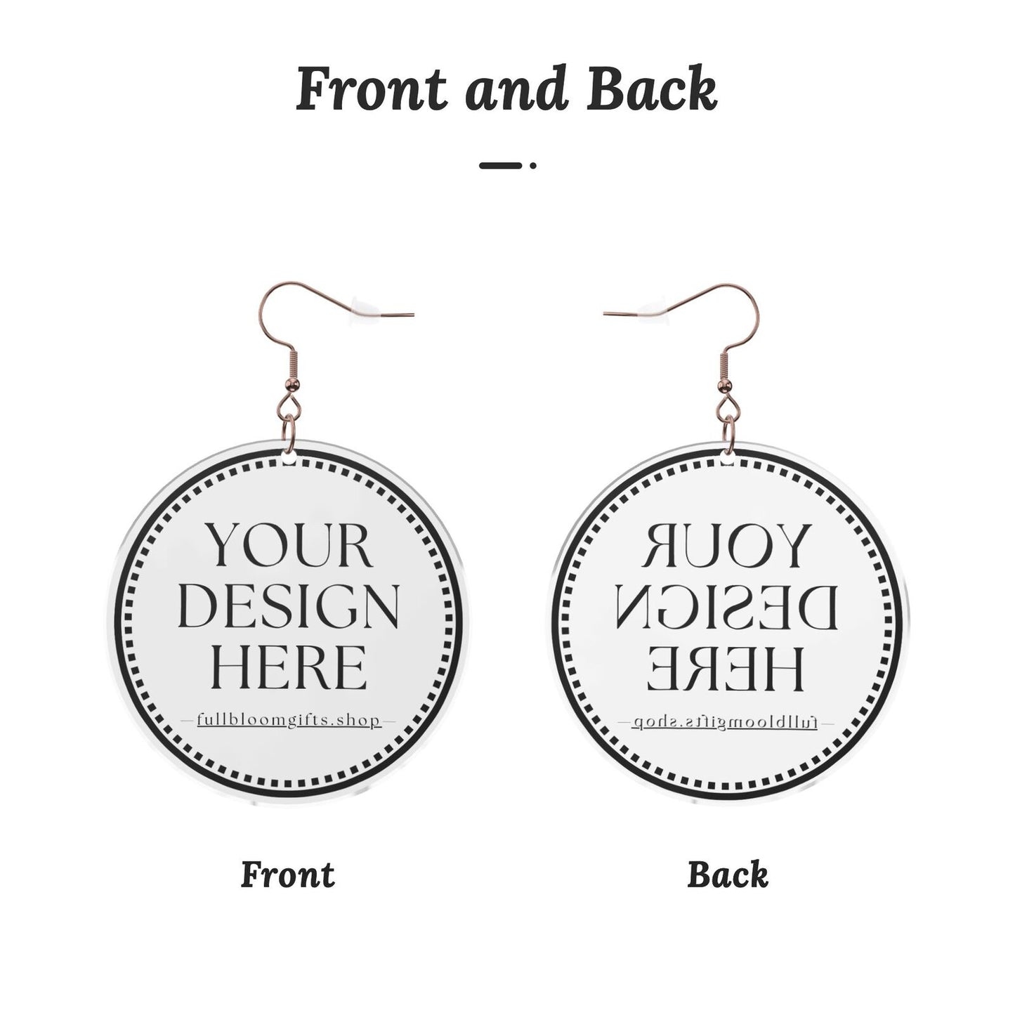 Custom Printed Acrylic Earrings (3 Metal Colors: Gold, KC Gold, Silver)