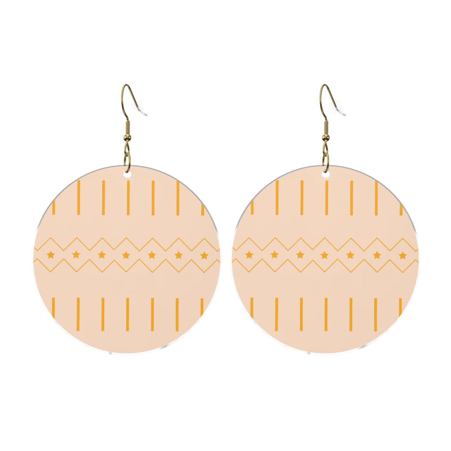 Personalized customizable earrings (Yellow Star Geometry), no MOQ