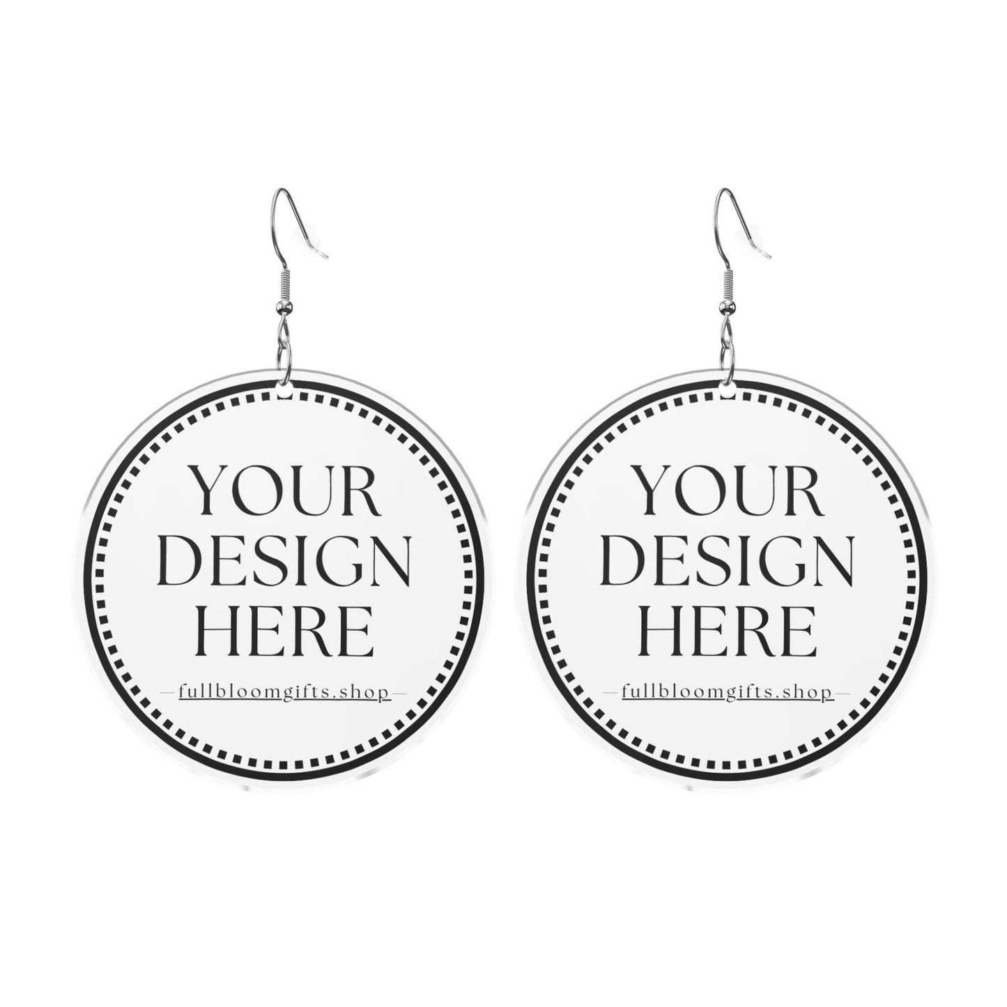 Custom Printed Acrylic Earrings (3 Metal Colors: Gold, KC Gold, Silver)