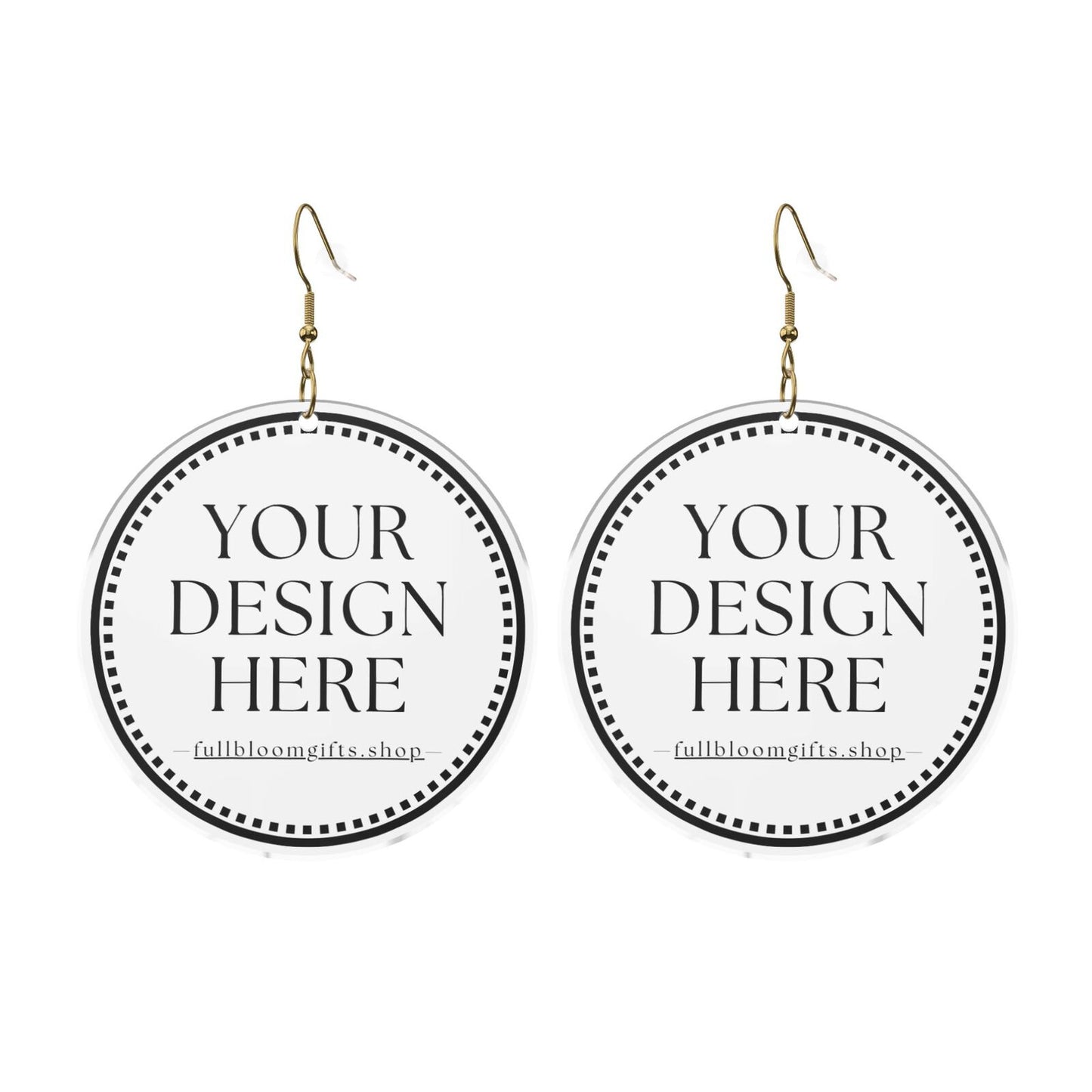 Custom Printed Acrylic Earrings (3 Metal Colors: Gold, KC Gold, Silver)