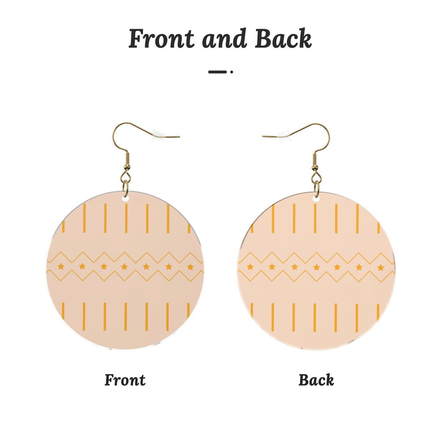 Personalized customizable earrings (Yellow Star Geometry), no MOQ