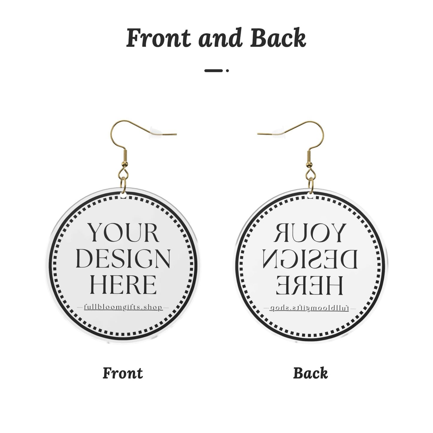 Custom Printed Acrylic Earrings (3 Metal Colors: Gold, KC Gold, Silver)