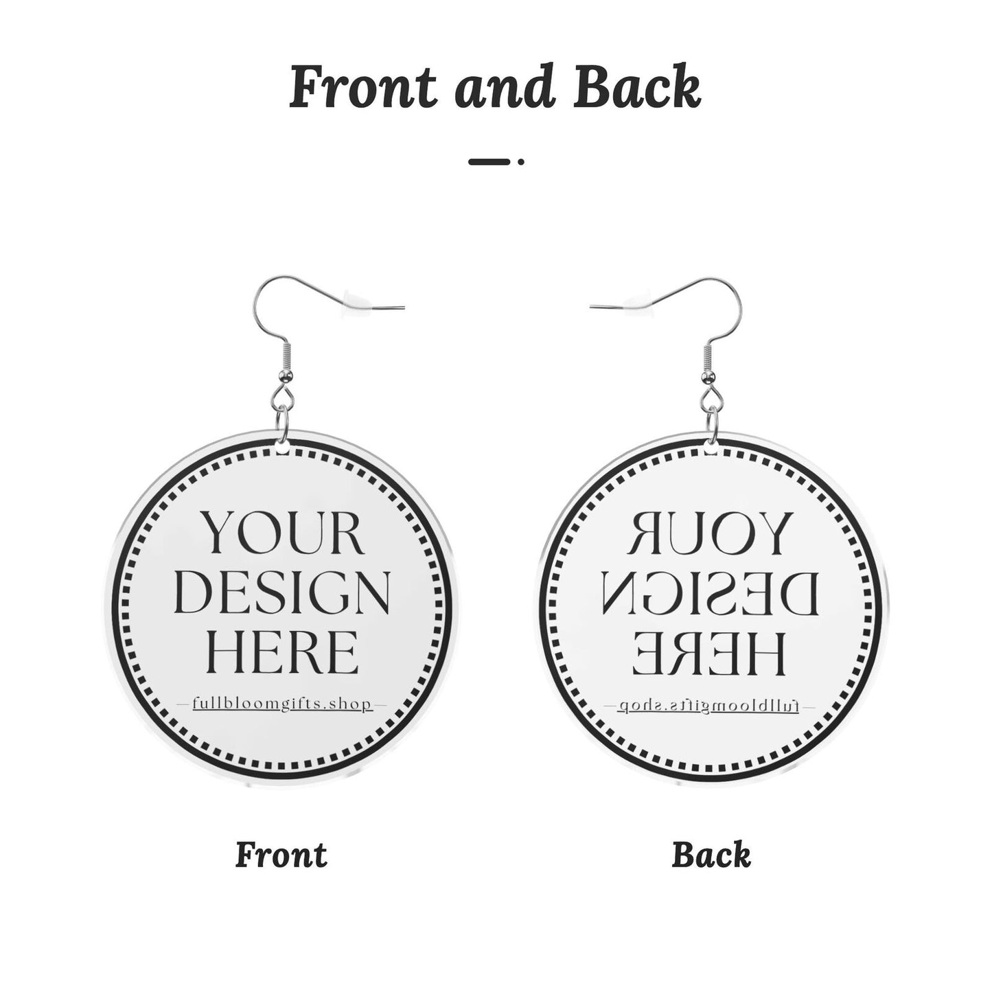 Custom Printed Acrylic Earrings (3 Metal Colors: Gold, KC Gold, Silver)