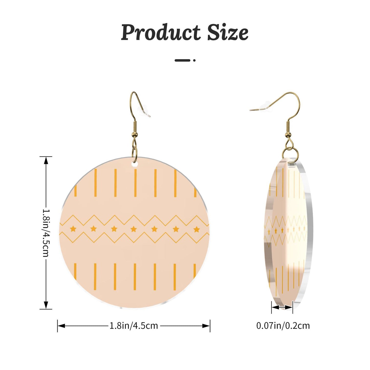 Personalized customizable earrings (Yellow Star Geometry), no MOQ