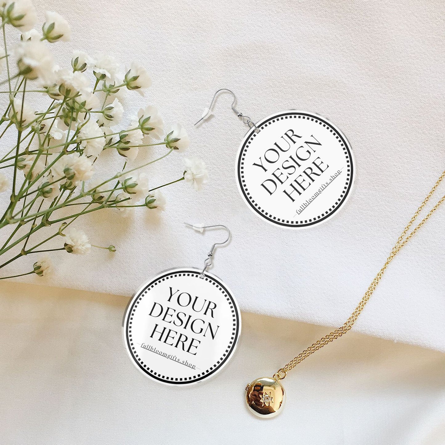 Custom Printed Acrylic Earrings (3 Metal Colors: Gold, KC Gold, Silver)