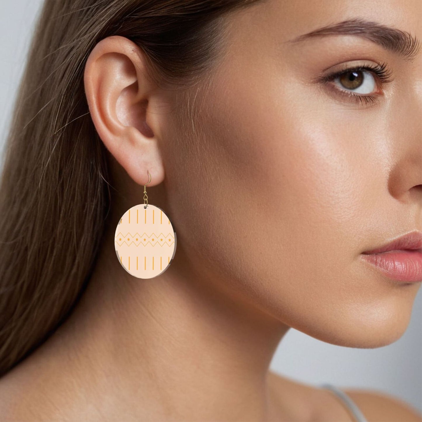 Personalized customizable earrings (Yellow Star Geometry), no MOQ