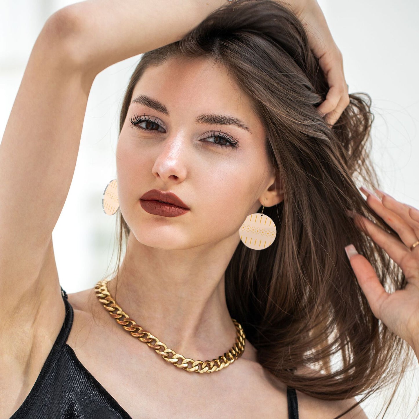 Personalized customizable earrings (Yellow Star Geometry), no MOQ