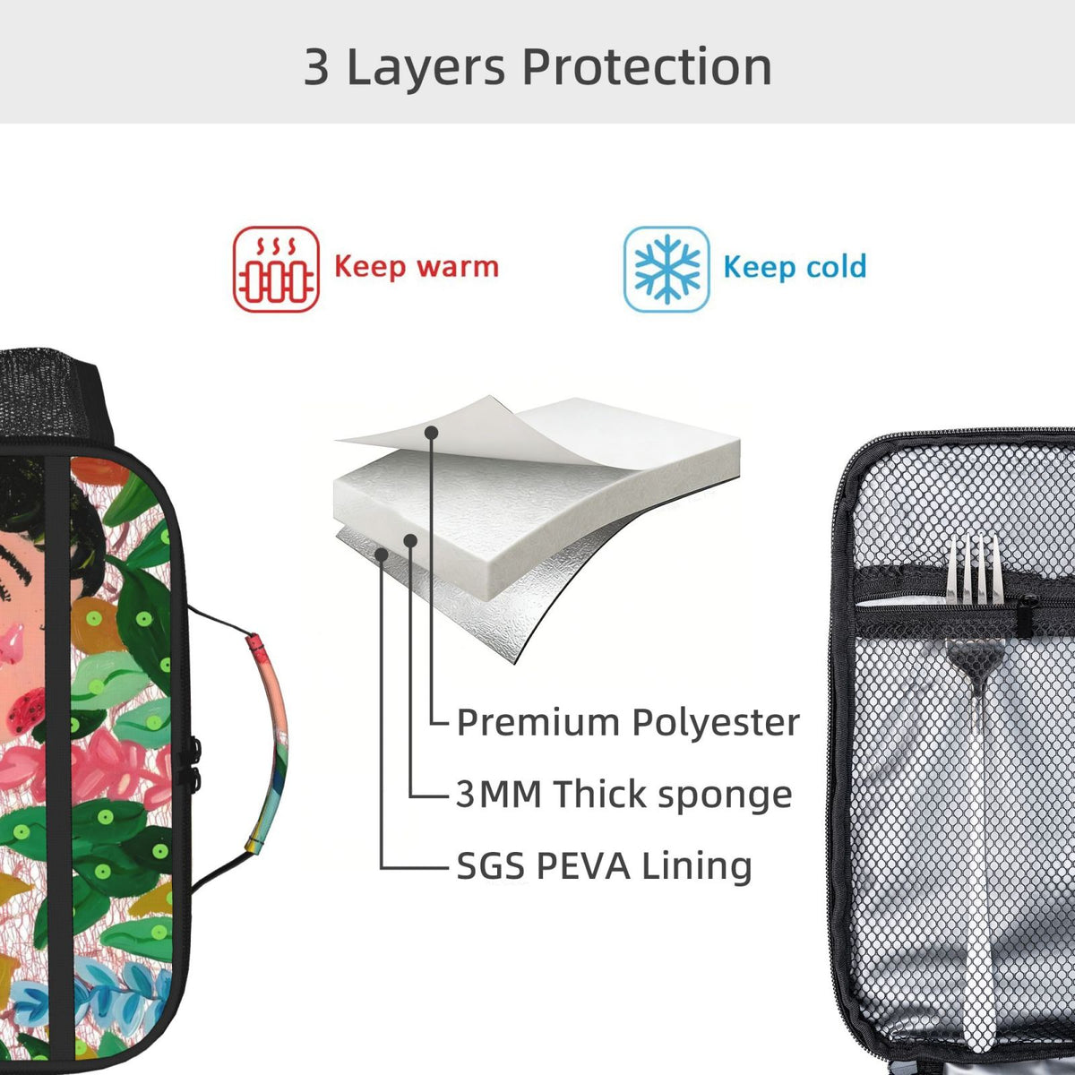 Custom Photo Bento Lunch Bag - Personalized Insulated Cooler Bag