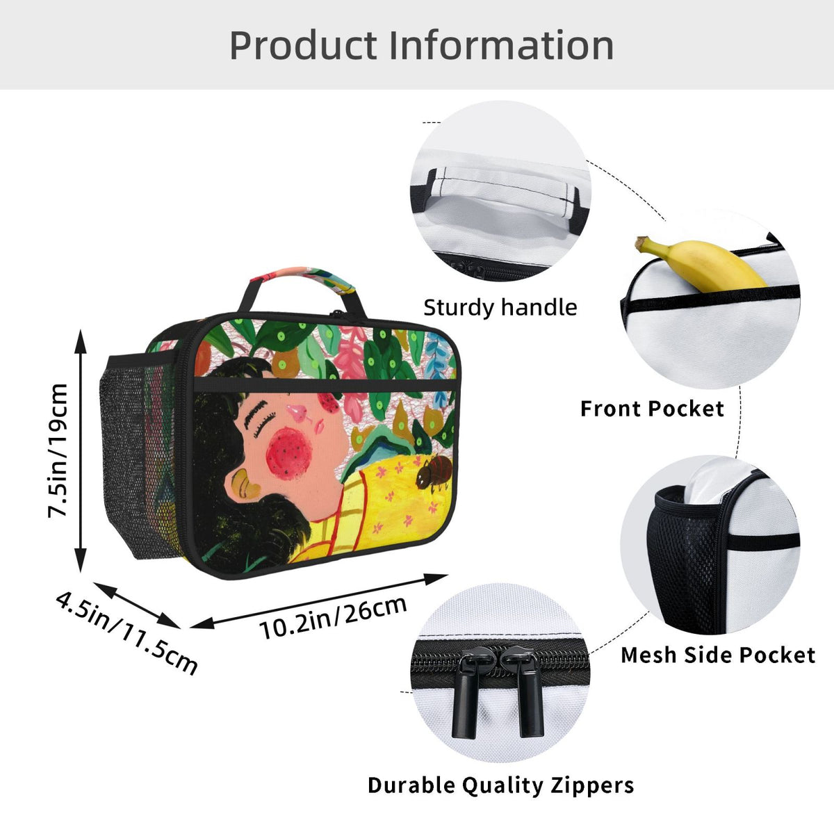 Custom Photo Bento Lunch Bag - Personalized Insulated Cooler Bag