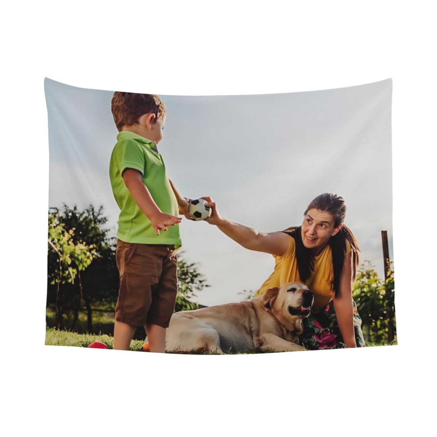 Custom Photo Wall Tapestry - Cozy Family & Pet Room Decor