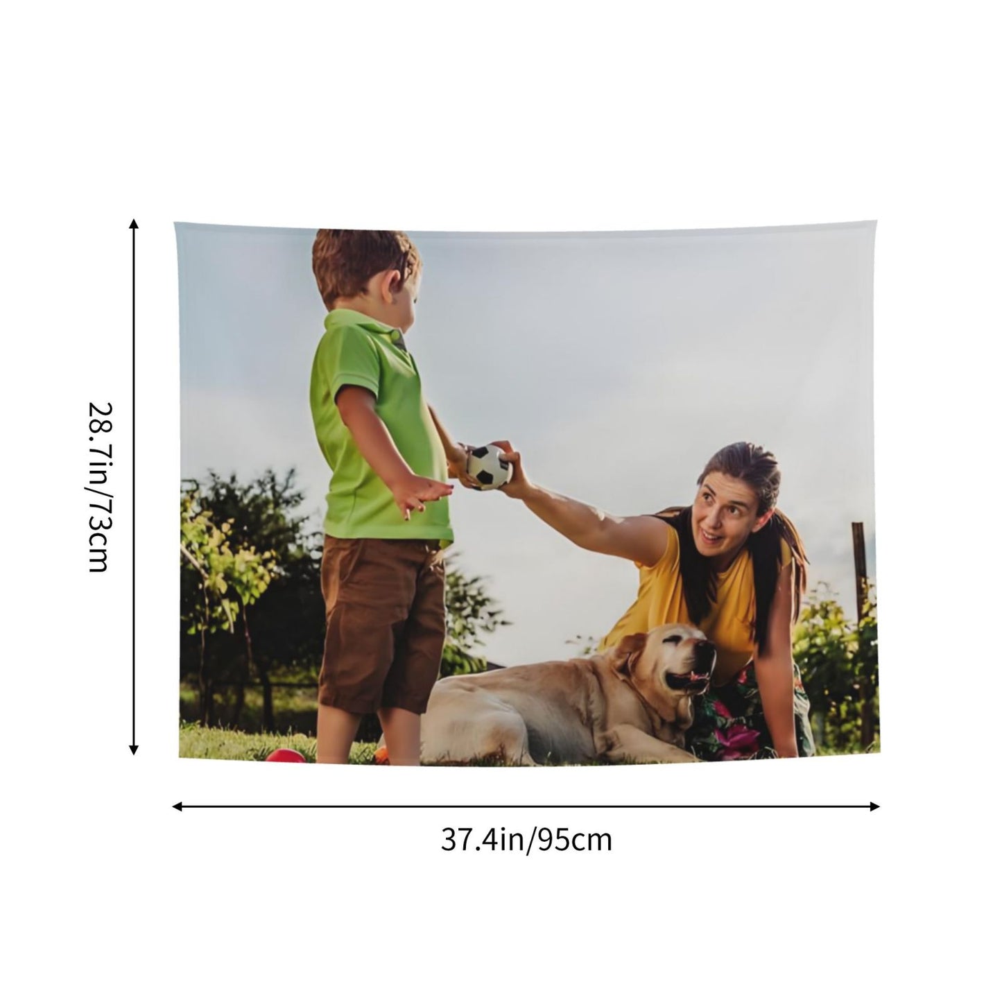 Custom Photo Wall Tapestry - Cozy Family & Pet Room Decor