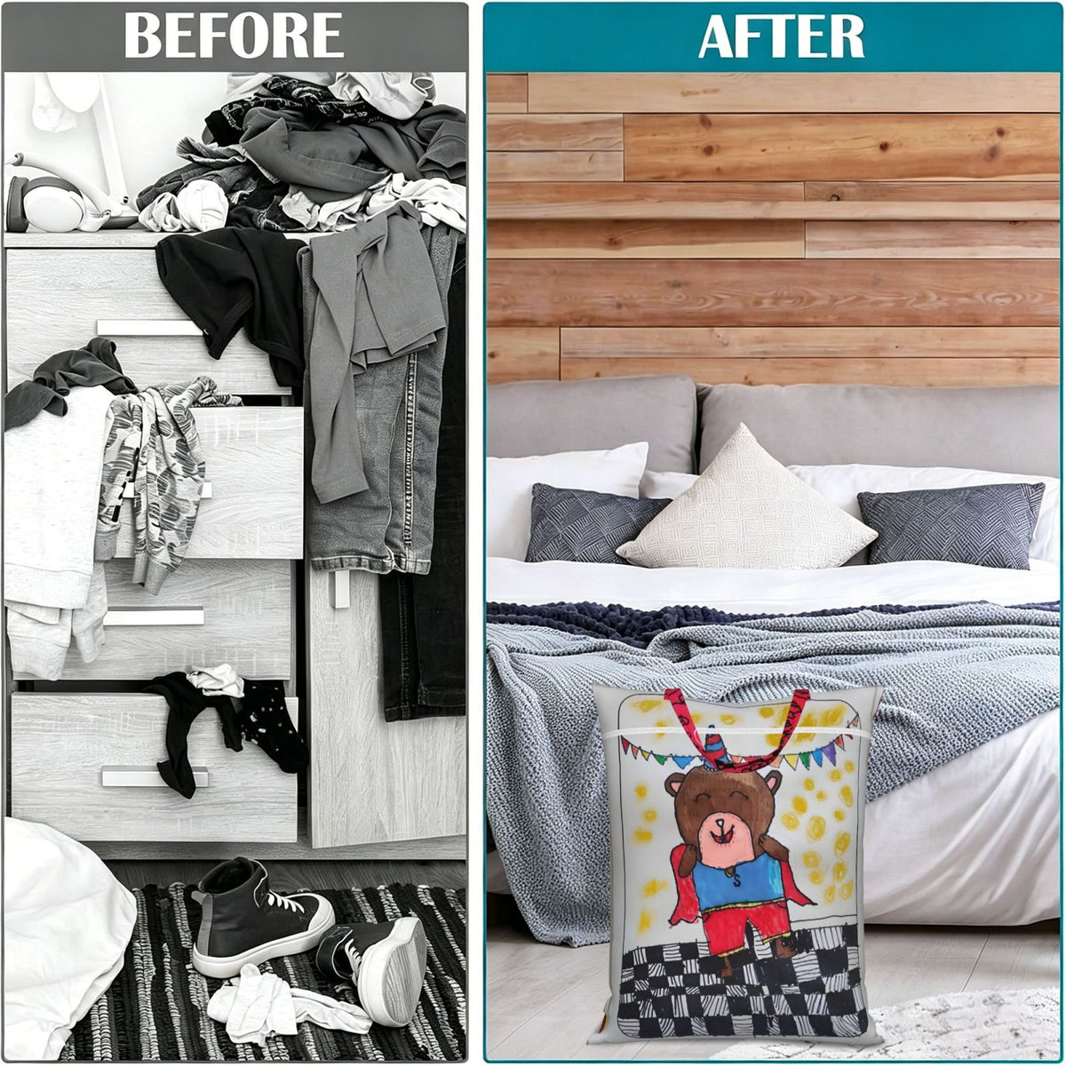 Custom Kids' Drawing Travel Laundry Bag