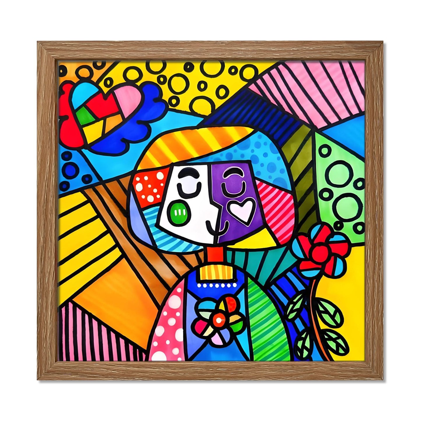 Square Framed Wood Print (1:1 Ratio) | Personalized Kids' Art
