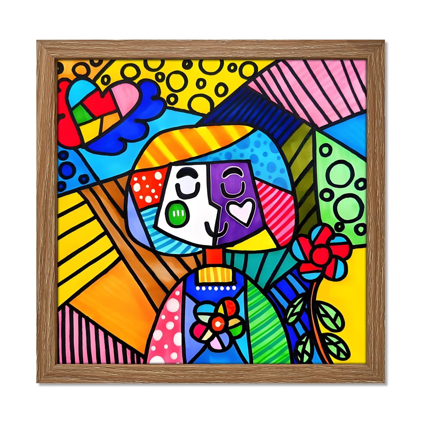 Square Framed Wood Print (1:1 Ratio) | Personalized Kids' Art