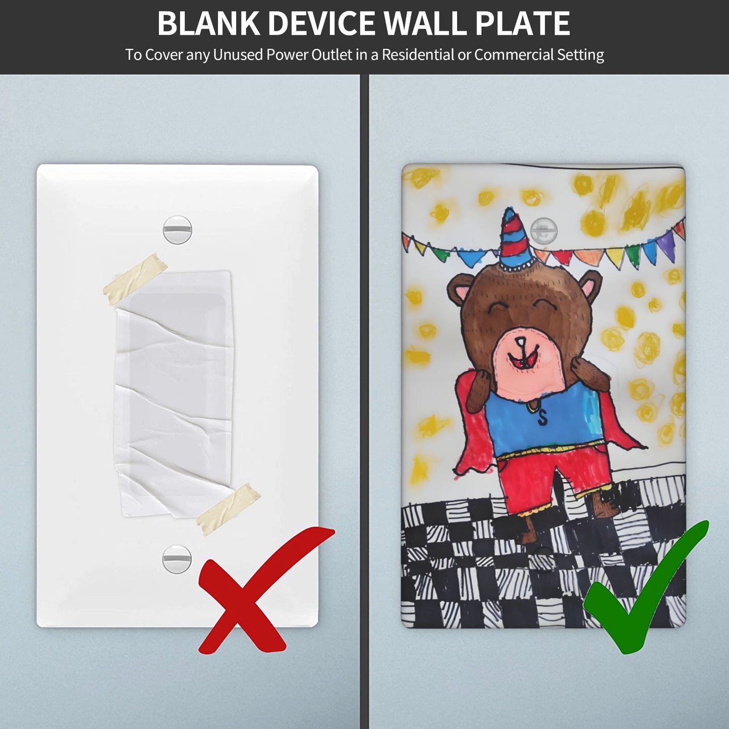 Product Description: Personalized Decor Switch Plate | Custom Kids' Art