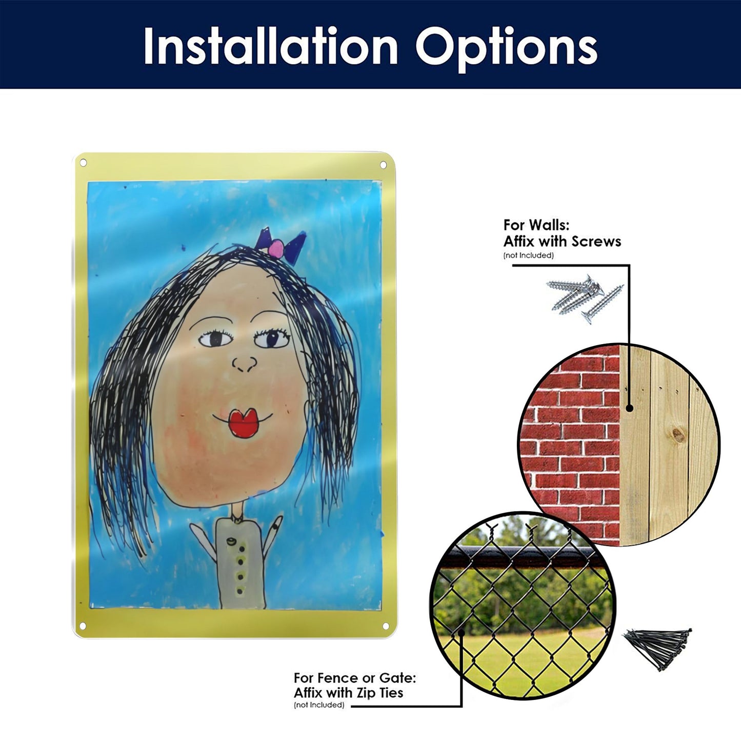 Personalized Aluminum Sign for Kids‘ Art | 8x12in Custom Home Decor