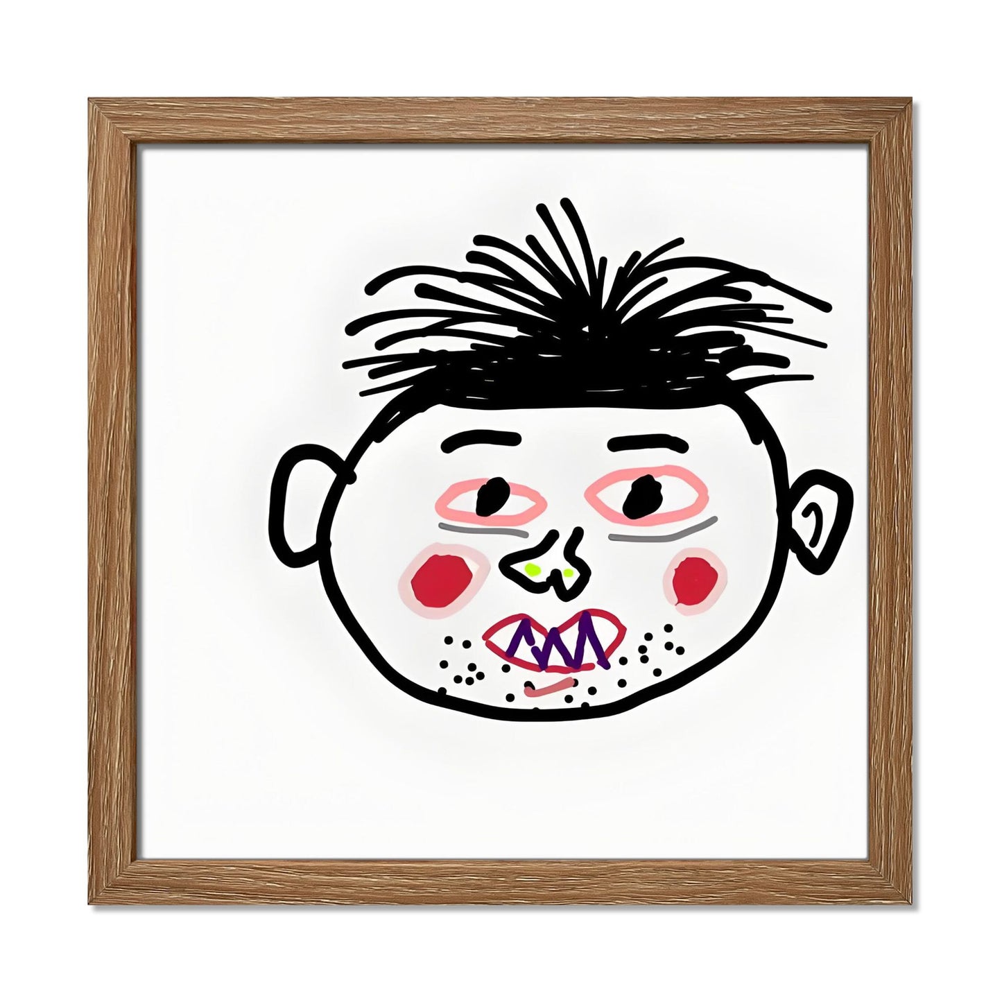 Square Framed Wood Print (1:1 Ratio) | Personalized Kids' Art