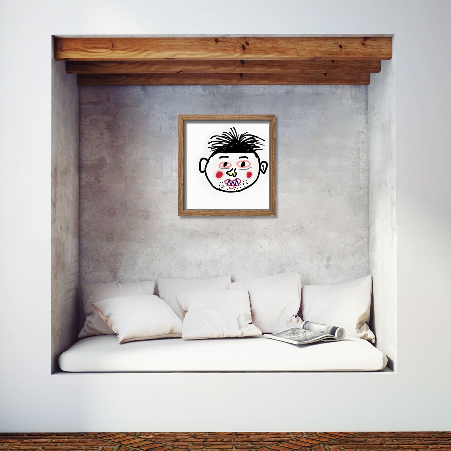 Square Framed Wood Print (1:1 Ratio) | Personalized Kids' Art