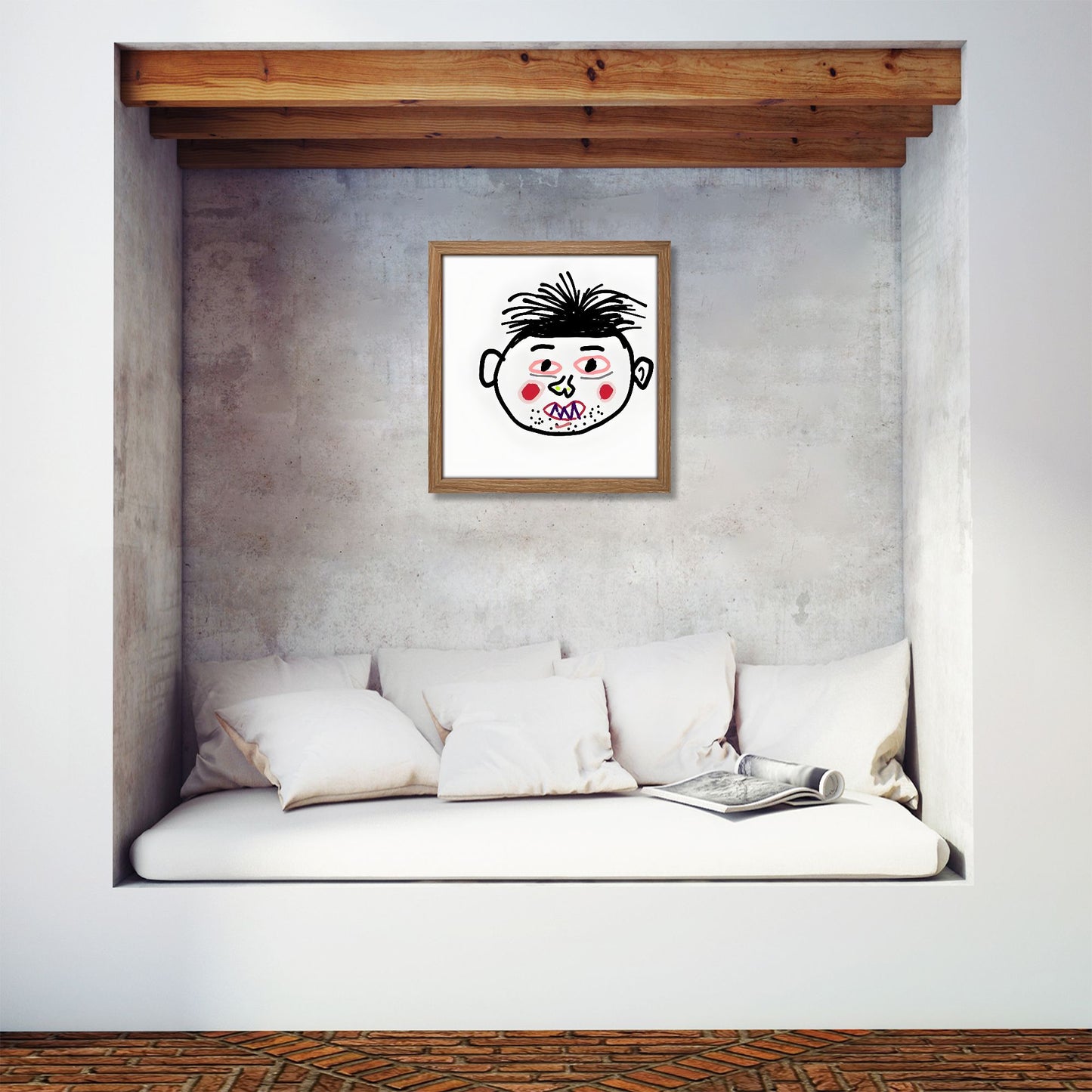 Square Framed Wood Print (1:1 Ratio) | Personalized Kids' Art
