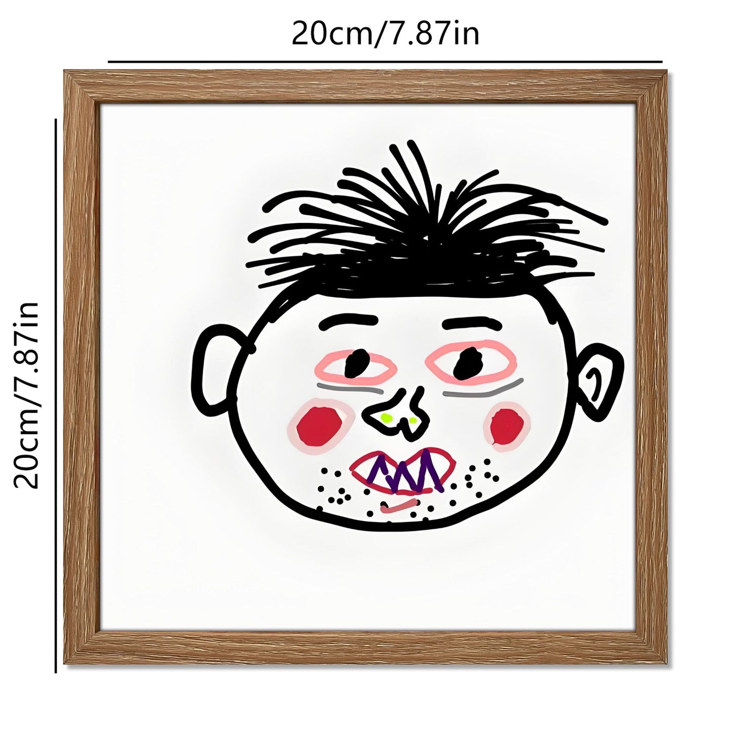 Square Framed Wood Print (1:1 Ratio) | Personalized Kids' Art